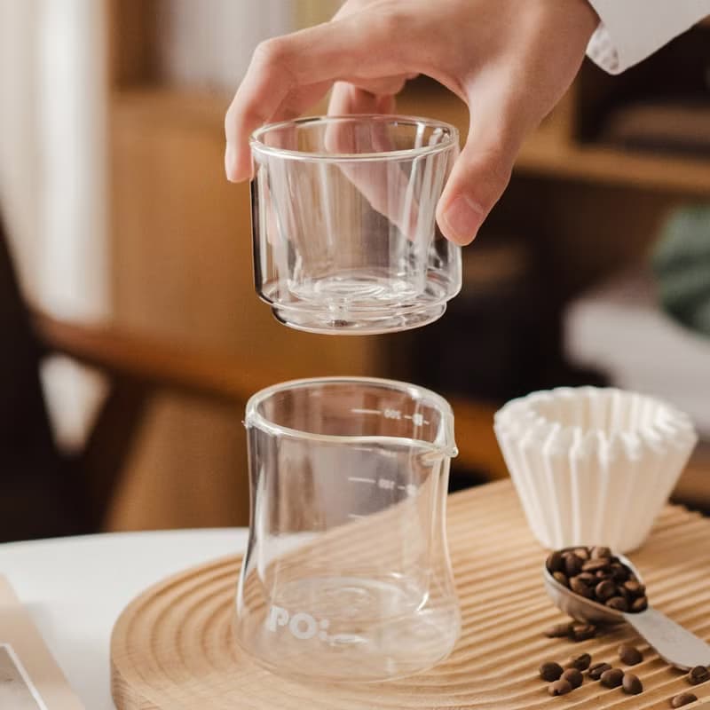 【手沖咖啡套裝禮盒】手沖壺/雙層玻璃濾杯組 母親節畢業禮物