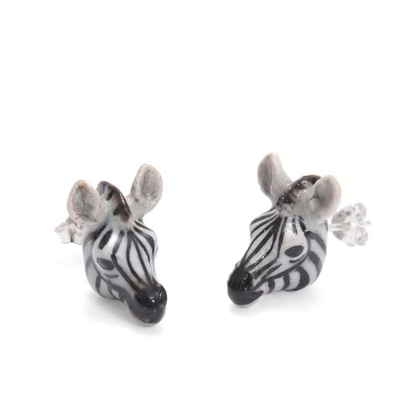 And Mary 手繪瓷耳環-斑馬 禮盒裝 Zebra Earrings