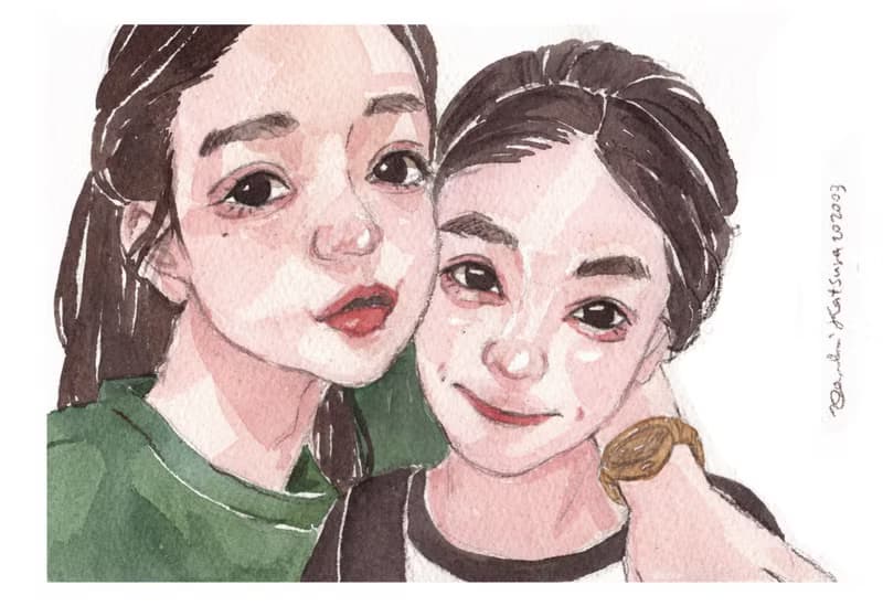 People Portrait 兩人7吋畫像 / 親子 寶寶 孩子畫像委託 附畫框