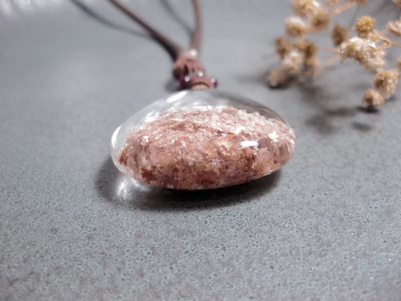 項鍊 天景系列 幽靈水晶(鈦晶共生)+紅石榴+925銀/天然獨特/