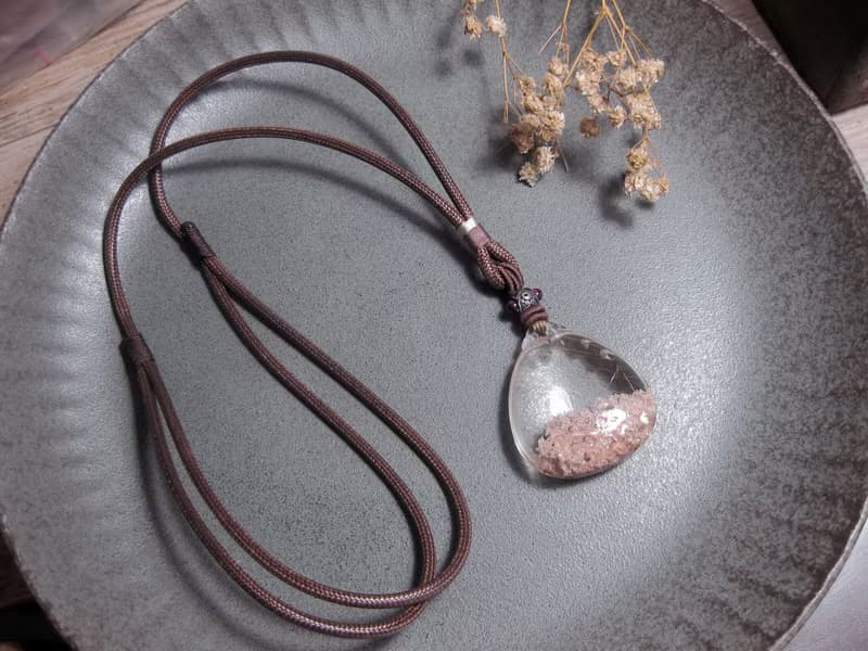 項鍊 天景系列 幽靈水晶(鈦晶共生)+紅石榴+925銀/天然獨特/