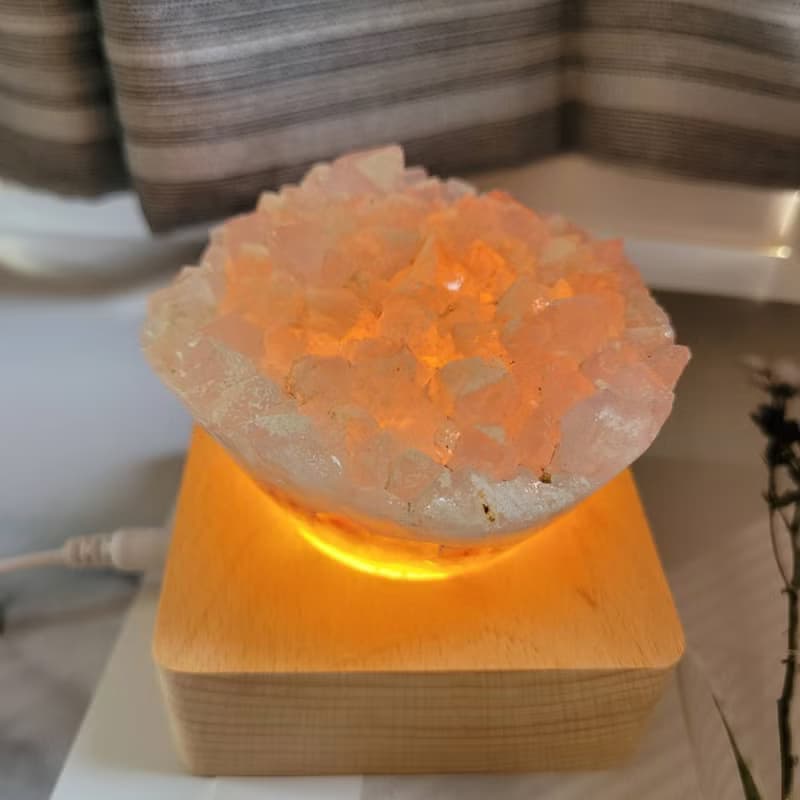 巴西雪景紫水晶捧花/招財桃花貴人風水(附燈座)7-3