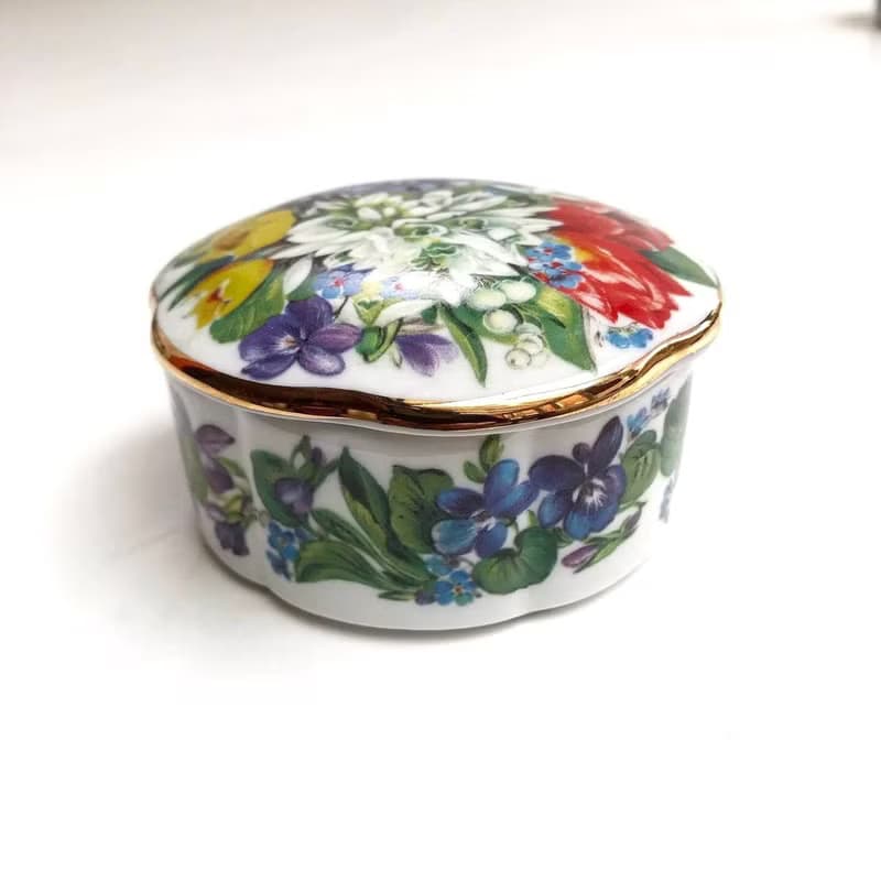 復古花卉瓷盒 |厄休拉樂隊家居裝飾棺材|盒子季節