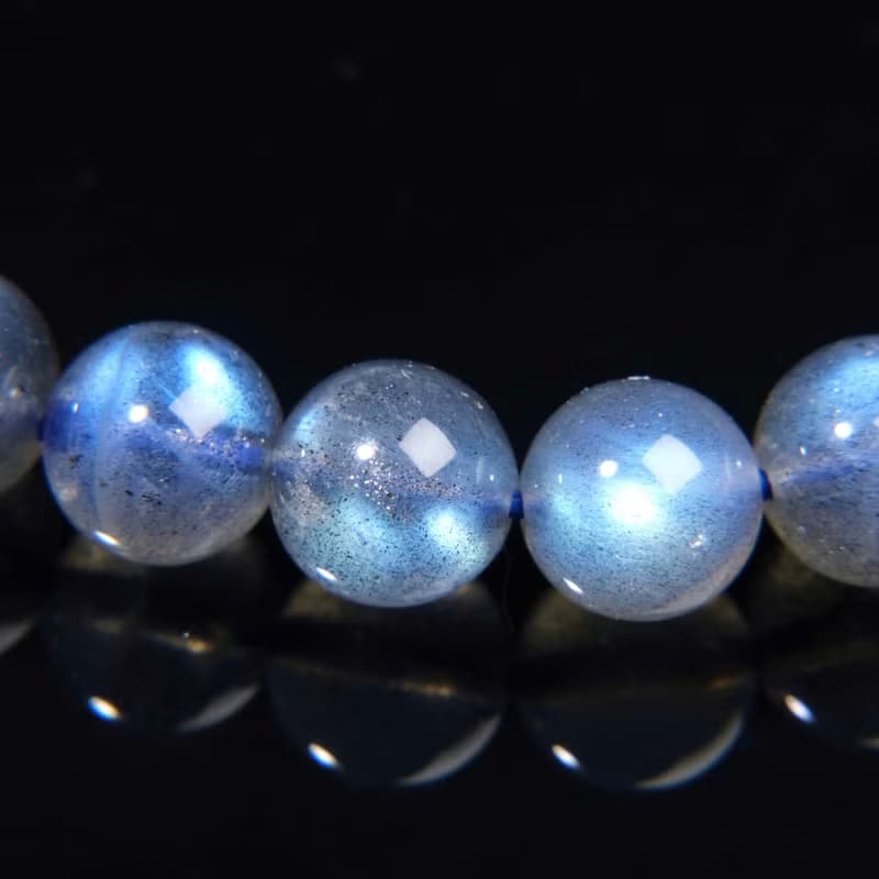 一圖一物│#392 8mm 藍光拉長石水晶手鍊 清透亮麗 灰月光石 飾品