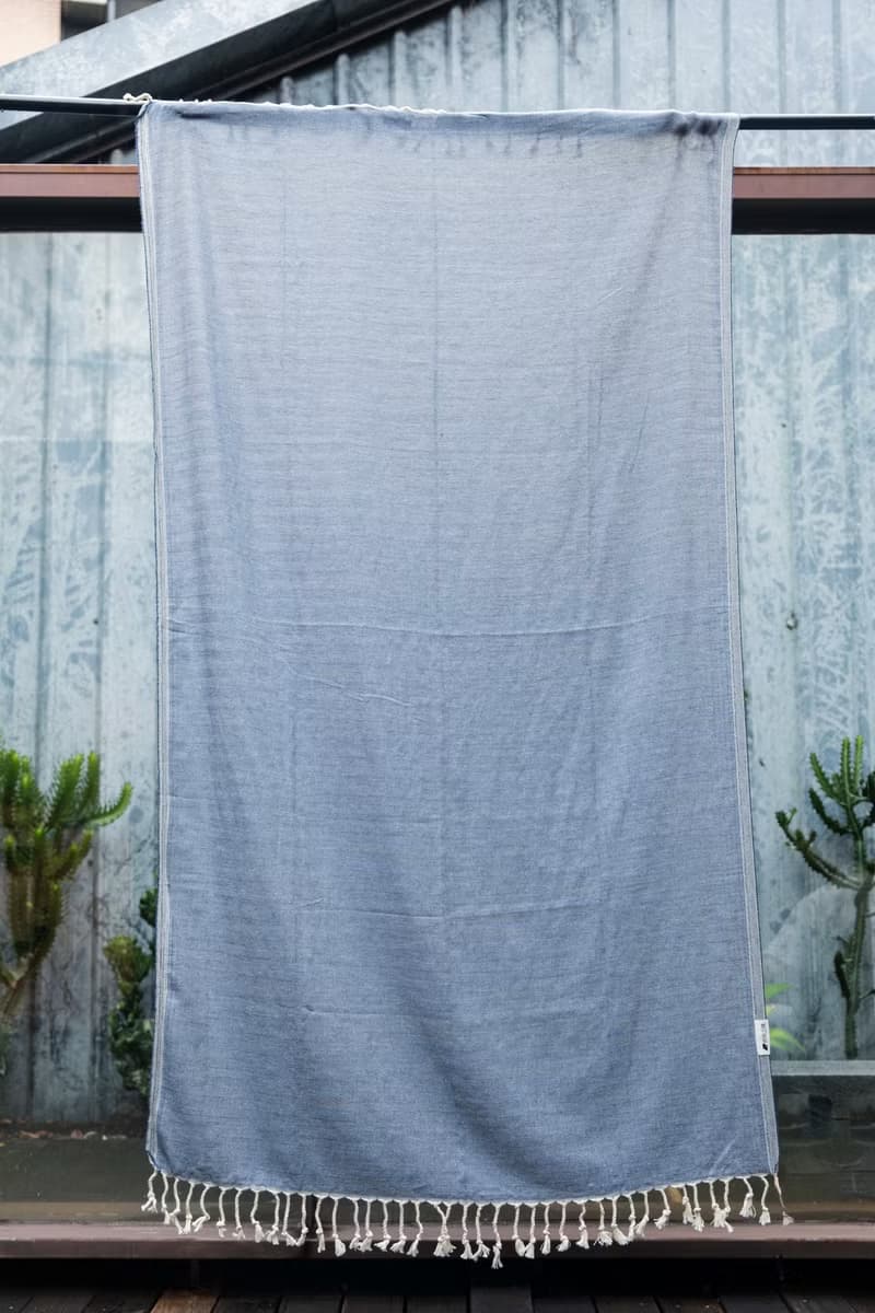 布爾丹手工織巾 - 樸素-藍 - 土耳其