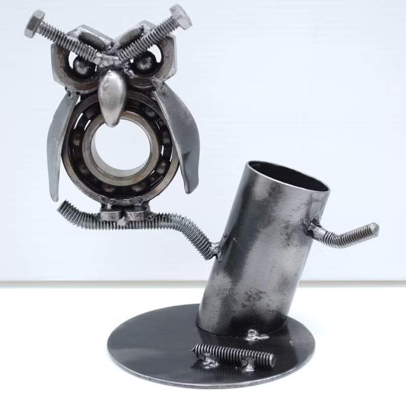 Business card holder scarp metal sculpture, Cool Birthday Gift, Anniversary gift