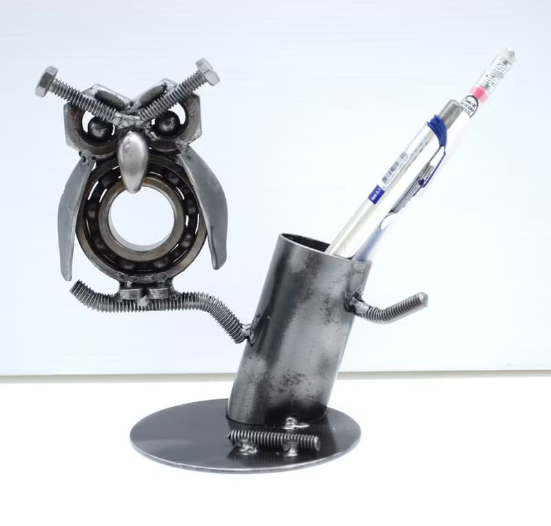 Business card holder scarp metal sculpture, Cool Birthday Gift, Anniversary gift