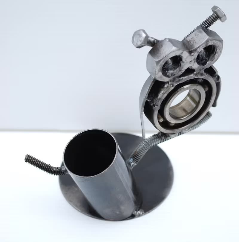 Business card holder scarp metal sculpture, Cool Birthday Gift, Anniversary gift