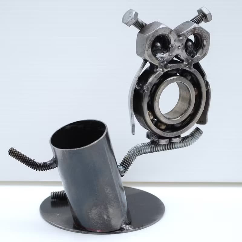 Business card holder scarp metal sculpture, Cool Birthday Gift, Anniversary gift