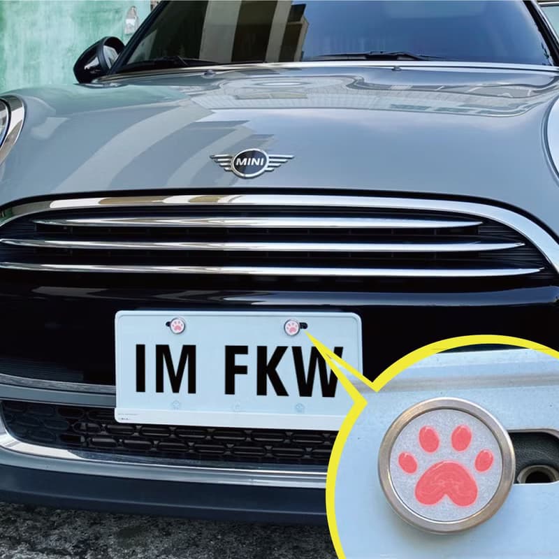 汽車車牌螺絲 貴賓 貓咪 肉掌 柯基屁屁 柴犬 寵物可愛