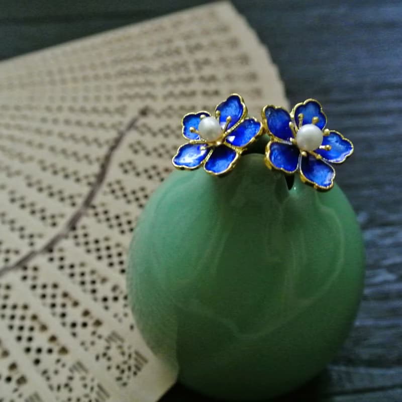 青花小髮釵