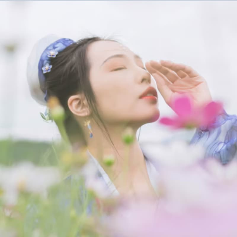 青花小髮釵