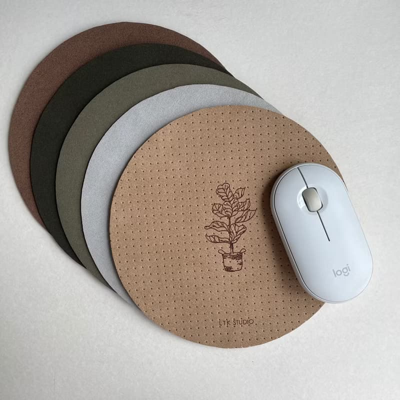 Plant 素皮革植物雷雕滑鼠墊 - 亞洲猴腦鹿角蕨