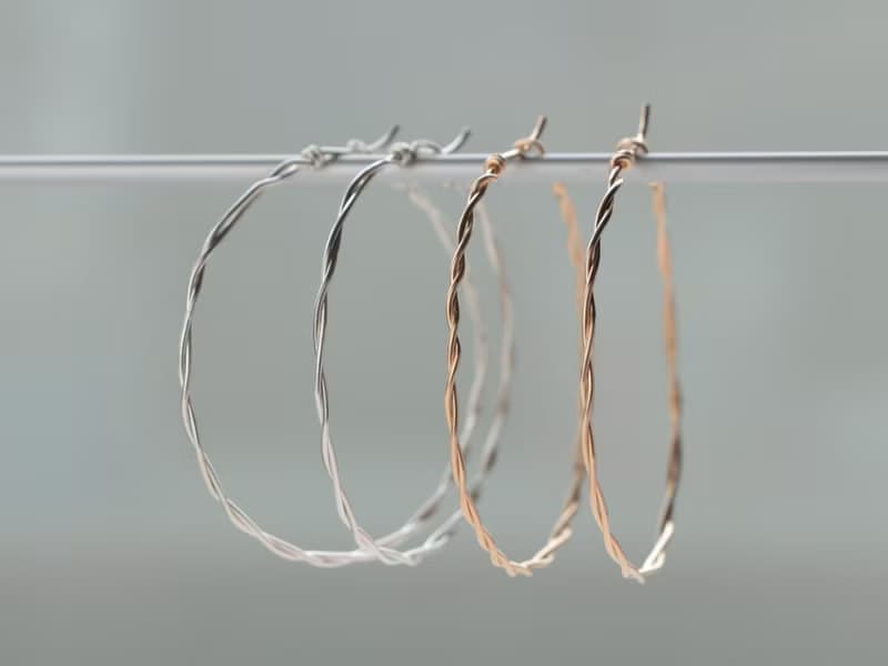 SV935(Argentium)-twist hoop pierced earrings 不能改耳夾