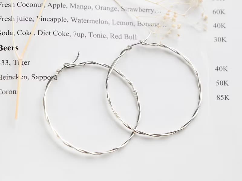 SV935(Argentium)-twist hoop pierced earrings 不能改耳夾