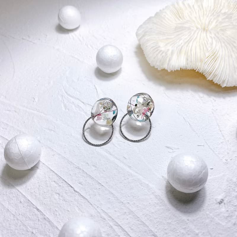 圓舞曲 • 押花手工耳環