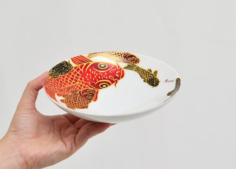中號扁平碗 Carp is Dragon in heaven