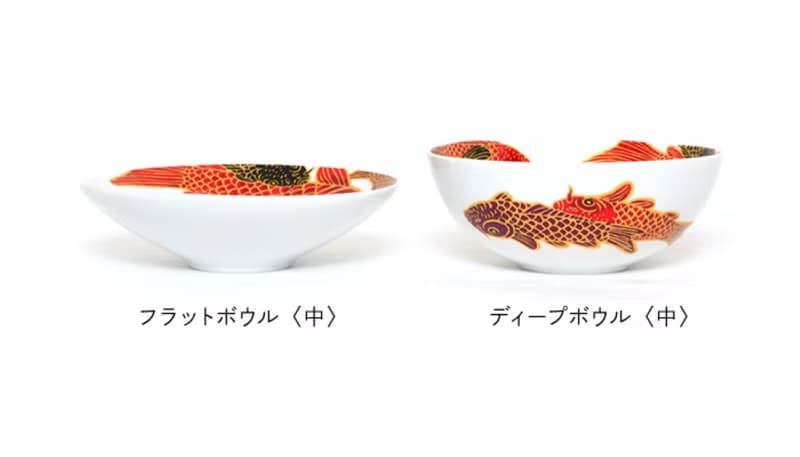 中號扁平碗 Carp is Dragon in heaven