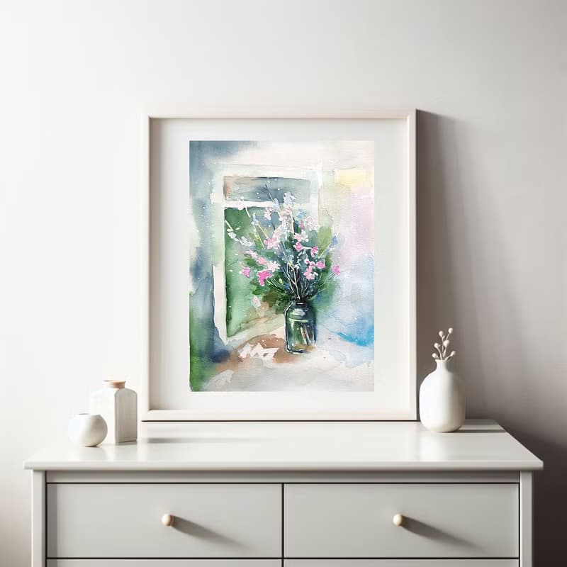 Floral Bouquet Original Watercolor Flower Painting Still Life 手工水彩 原创水彩