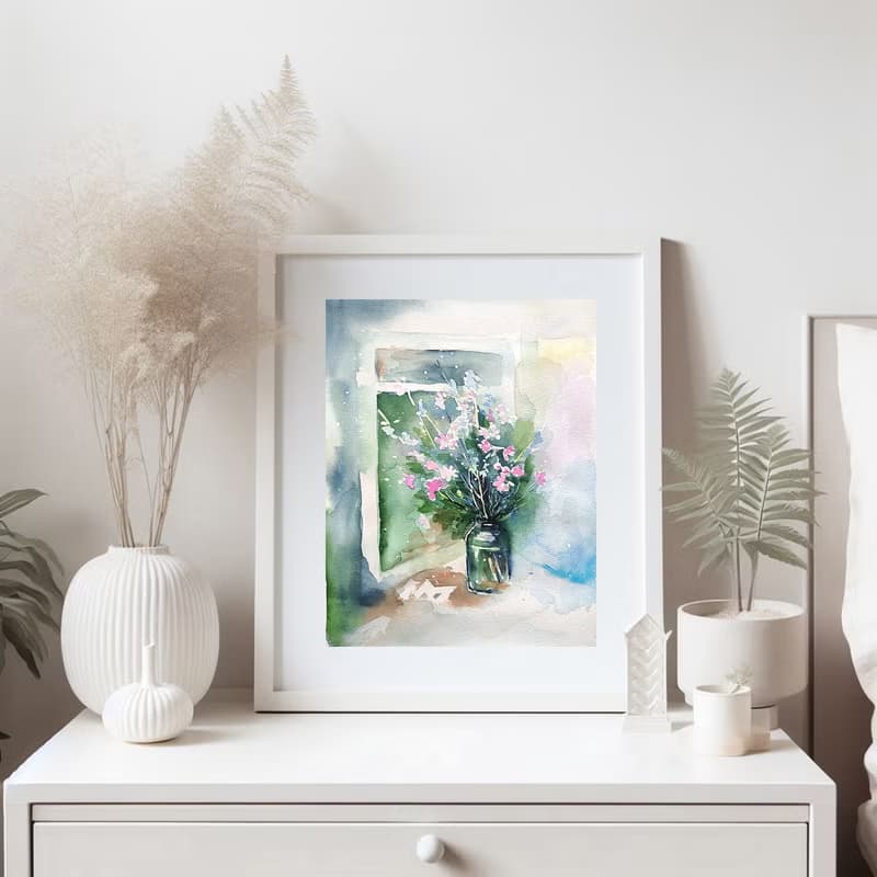 Floral Bouquet Original Watercolor Flower Painting Still Life 手工水彩 原创水彩