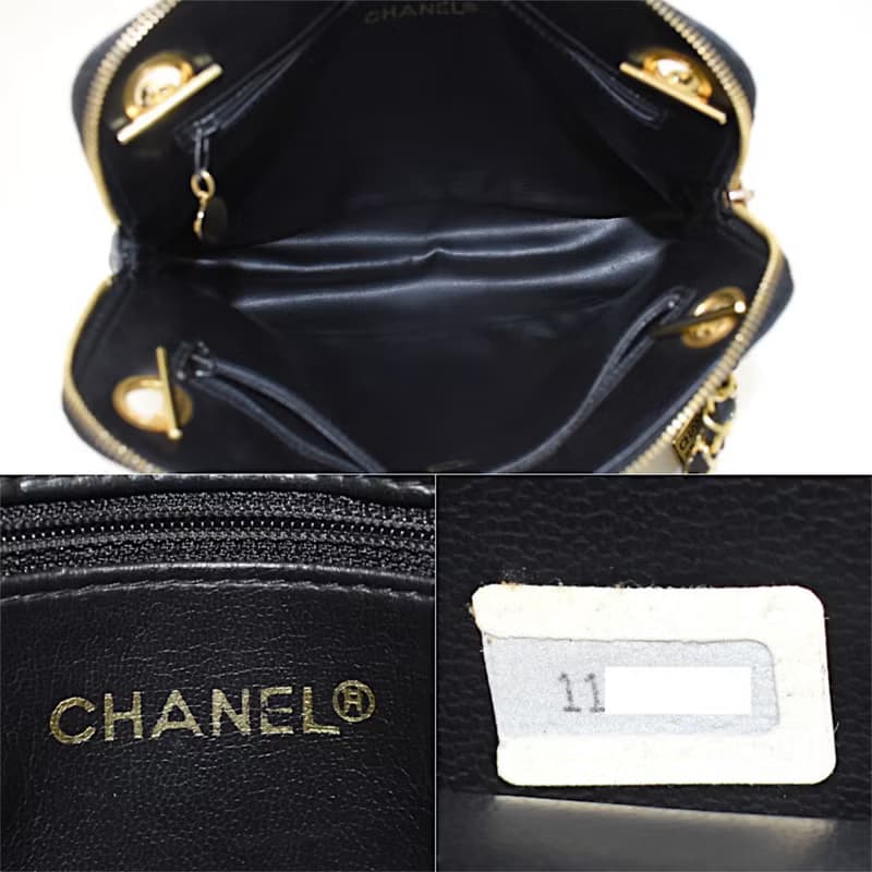 絕版中古包 Chanel黑色皮革鏈條包 單肩包 側背包 二手包 古董包