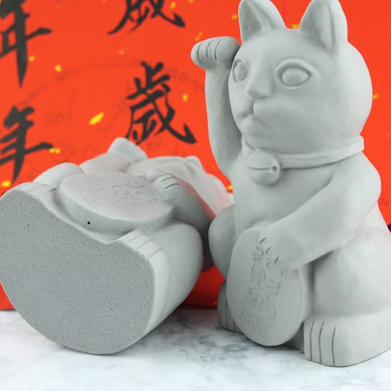水泥泥作 Concrete－吉祥招財貓 喜氣 事業 興隆 水泥質感