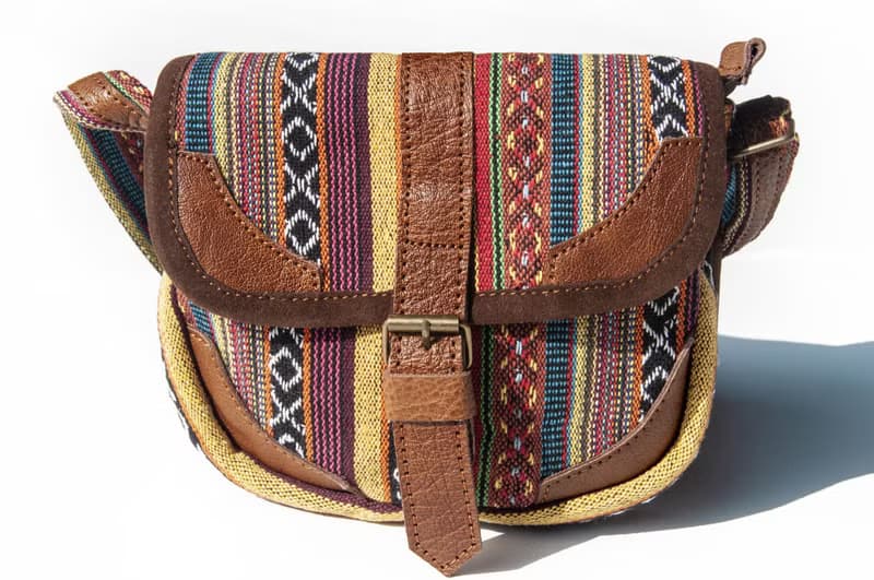 手工真皮側背包 牛皮側背包 編織包皮革斜背包 皮革包-南美洲天空