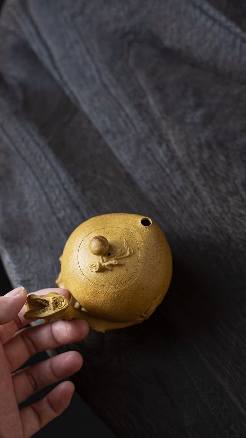 送禮紫砂壺茶壺寿桃壶 全手工 180cc 慕古 陈鸣远款 型体兼备 老