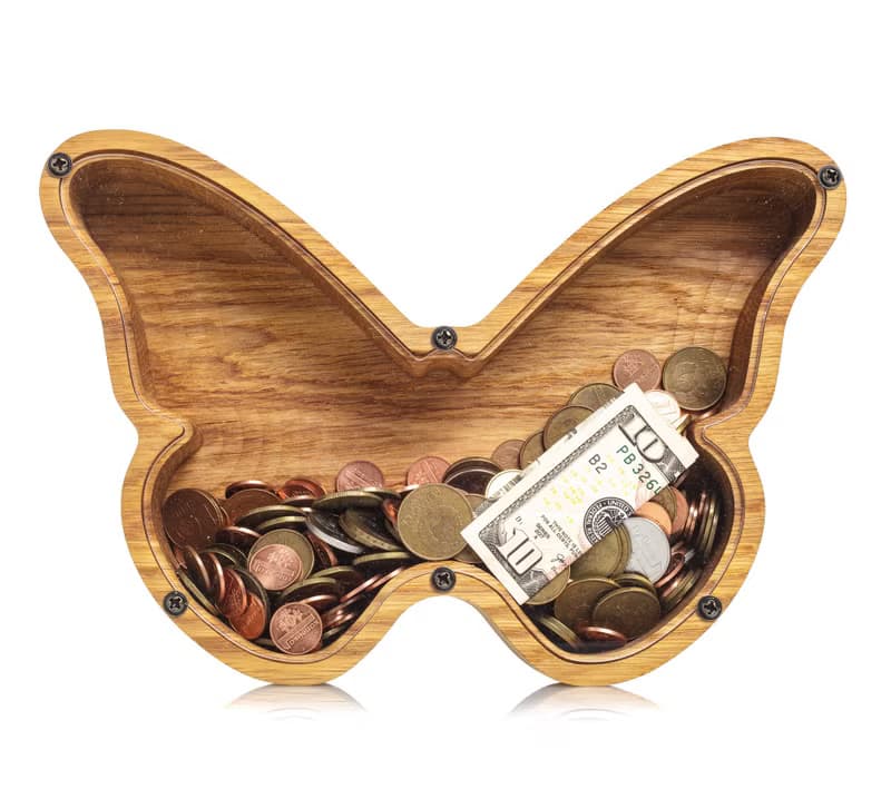 BUTTERFLY Personalized money box for kids Christmas gift for kids Nursery decor