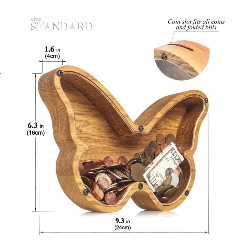 BUTTERFLY Personalized money box for kids Christmas gift for kids Nursery decor