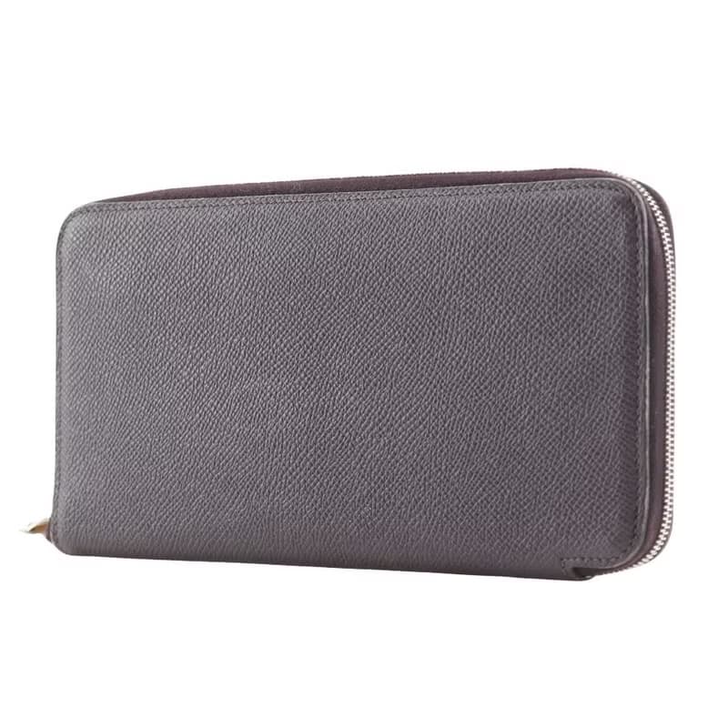 【日本直送】エルメス HERMES アザップロングシルクイン 長財布 ヴォーエプソン カシス 紫 D レディース【中古】