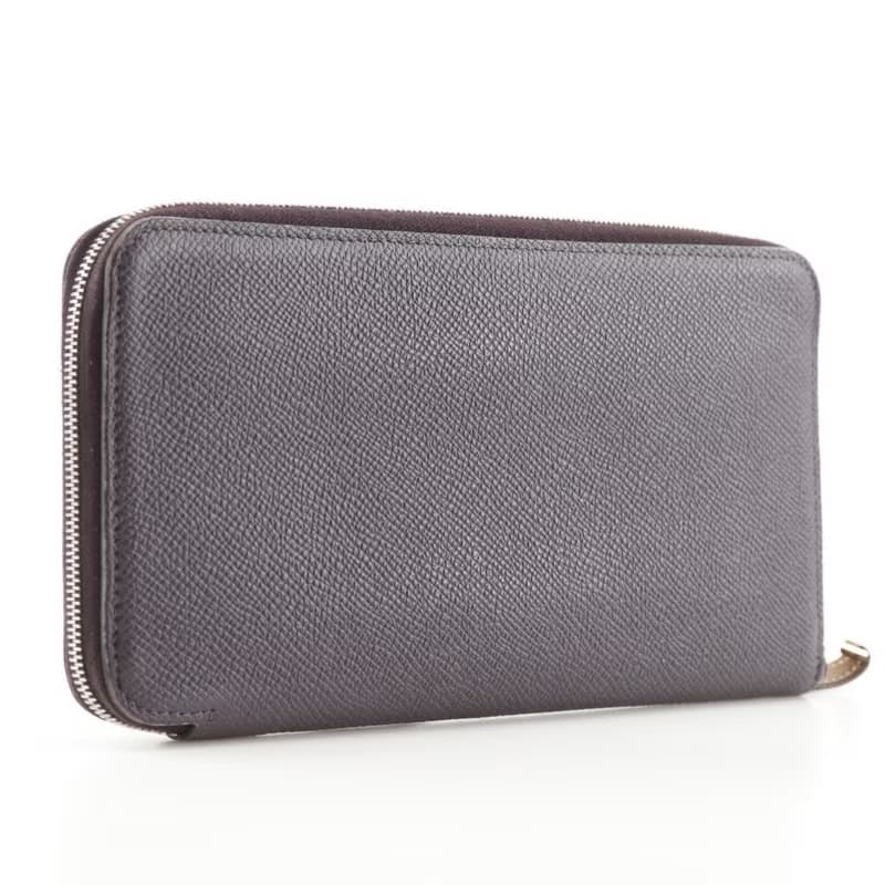 【日本直送】エルメス HERMES アザップロングシルクイン 長財布 ヴォーエプソン カシス 紫 D レディース【中古】