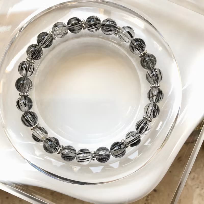 ITS-B656【設計款・精品素描6款・黑髮晶】天然石水晶手鍊手環