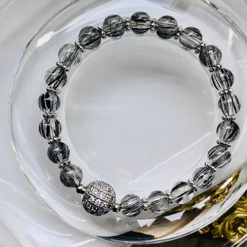 ITS-B656【設計款・精品素描6款・黑髮晶】天然石水晶手鍊手環