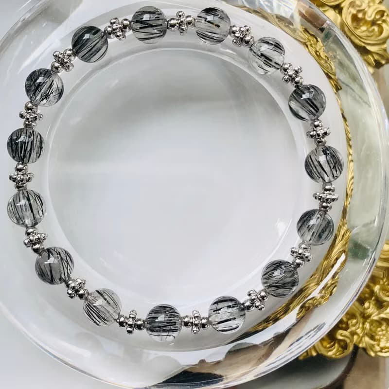 ITS-B656【設計款・精品素描6款・黑髮晶】天然石水晶手鍊手環