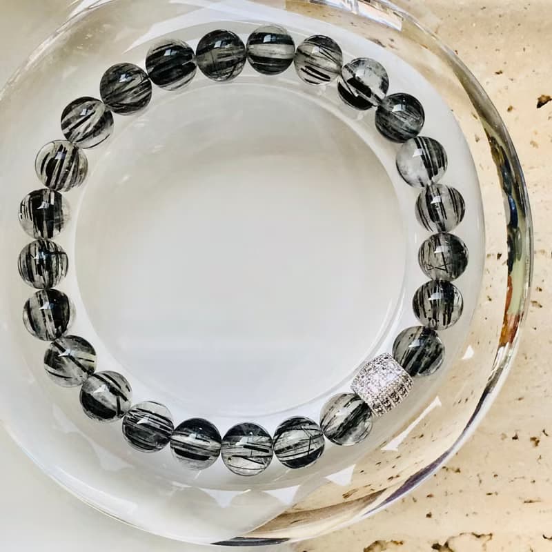 ITS-B656【設計款・精品素描6款・黑髮晶】天然石水晶手鍊手環