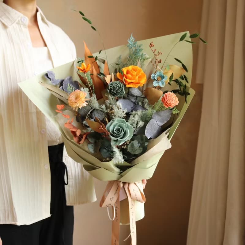 【遇見恆久】印象 日出款 永生玫瑰花束