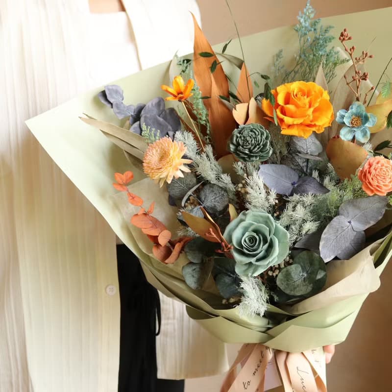 【遇見恆久】印象 日出款 永生玫瑰花束