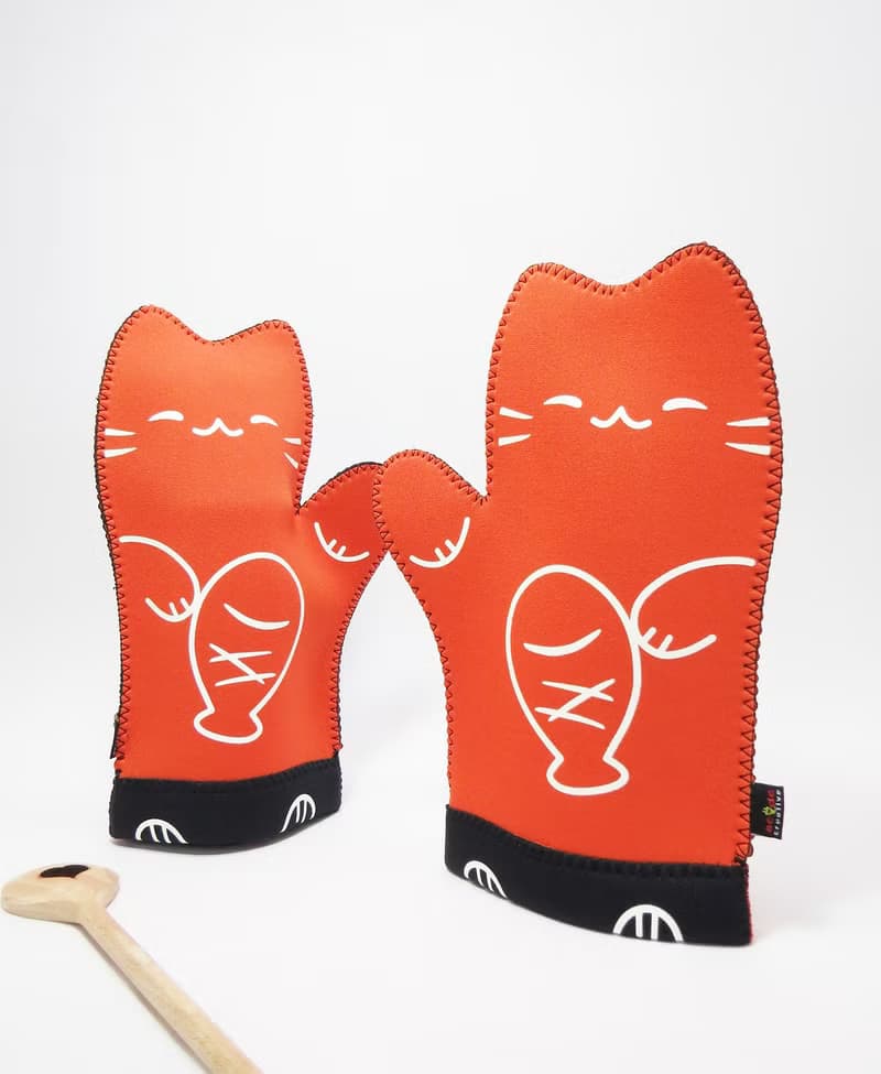 多功能護手套—淘氣貓-橘 (一對入，附贈輕型切割墊)