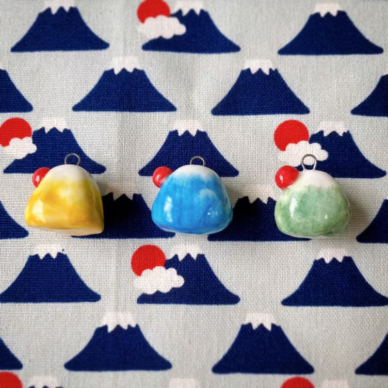 【擴香項鍊】嫩綠富士山香水精油項鍊 |手作陶藝|香氛
