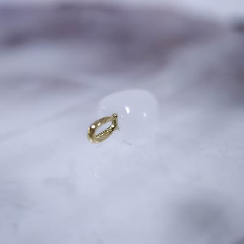 14K 黃K金 心型白水晶墜子 天然水晶 愛心白水晶