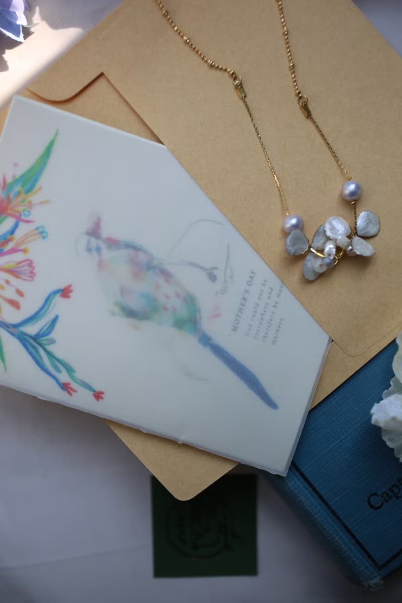 優雅溫柔系 珐瑯桐花項鍊   短鏈 淡水珍珠 情人節禮物