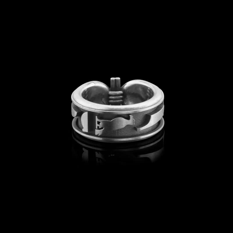 Pharaoh Handmade 925k Oxidized Sterling Silver Statement Ring. Write Your Name.