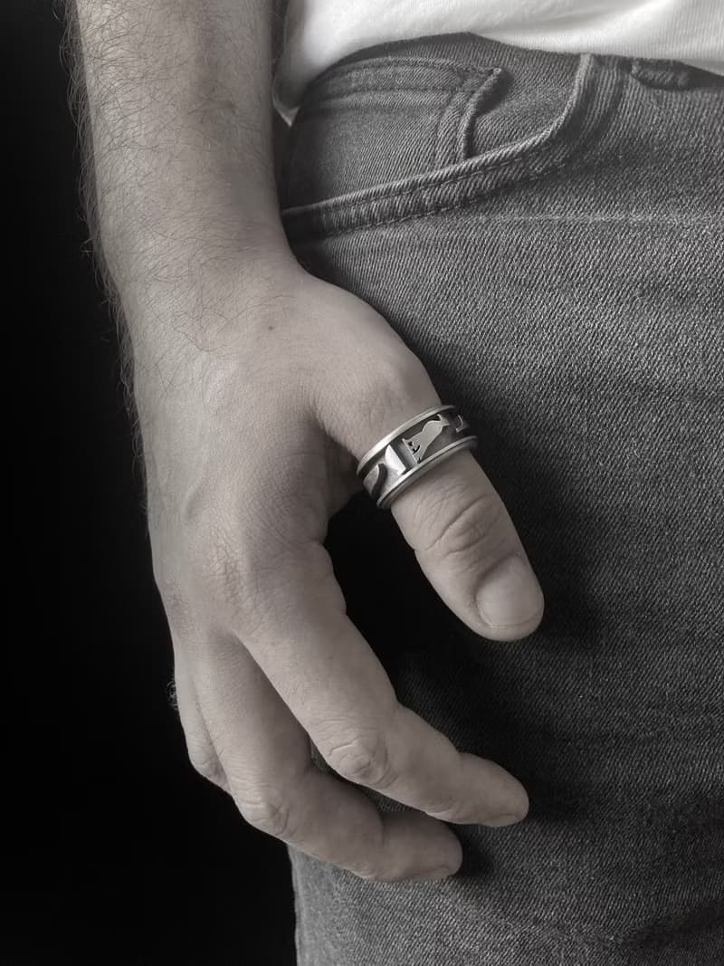 Pharaoh Handmade 925k Oxidized Sterling Silver Statement Ring. Write Your Name.