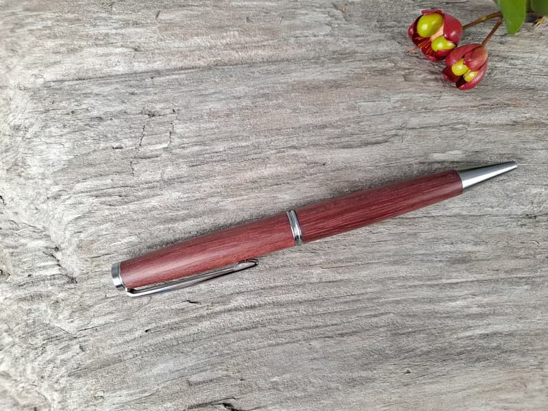 紫心木 原木 手工筆 油性原子筆 旋轉式