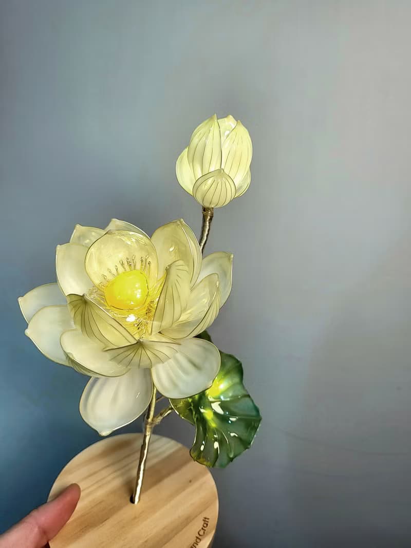夏荷 • 沾浸藝術花燈【閒逛花間系列】綠白色。小夜燈。生日禮物