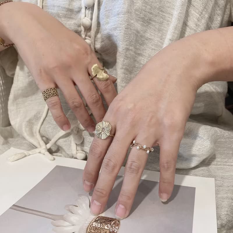 老林雜貨 | 造型大圓黃銅戒指