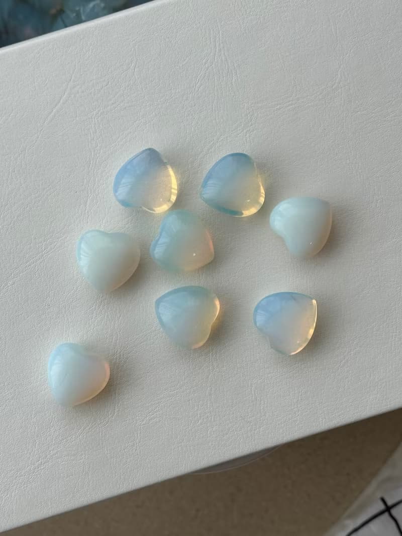 【水晶滾石】蛋白石愛心 辦公室或家中療癒 裝置擺飾