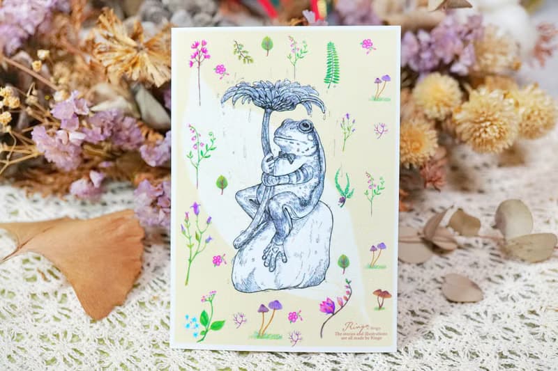 青蛙呱呱─日製動物療癒防水貼紙/小卡片/行李箱/筆電
