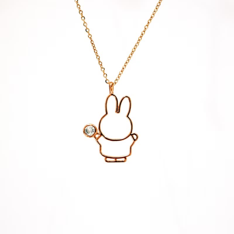 【Pinkoi x miffy】Miffy 白水晶奧地利水晶項鍊 | 四月誕生石
